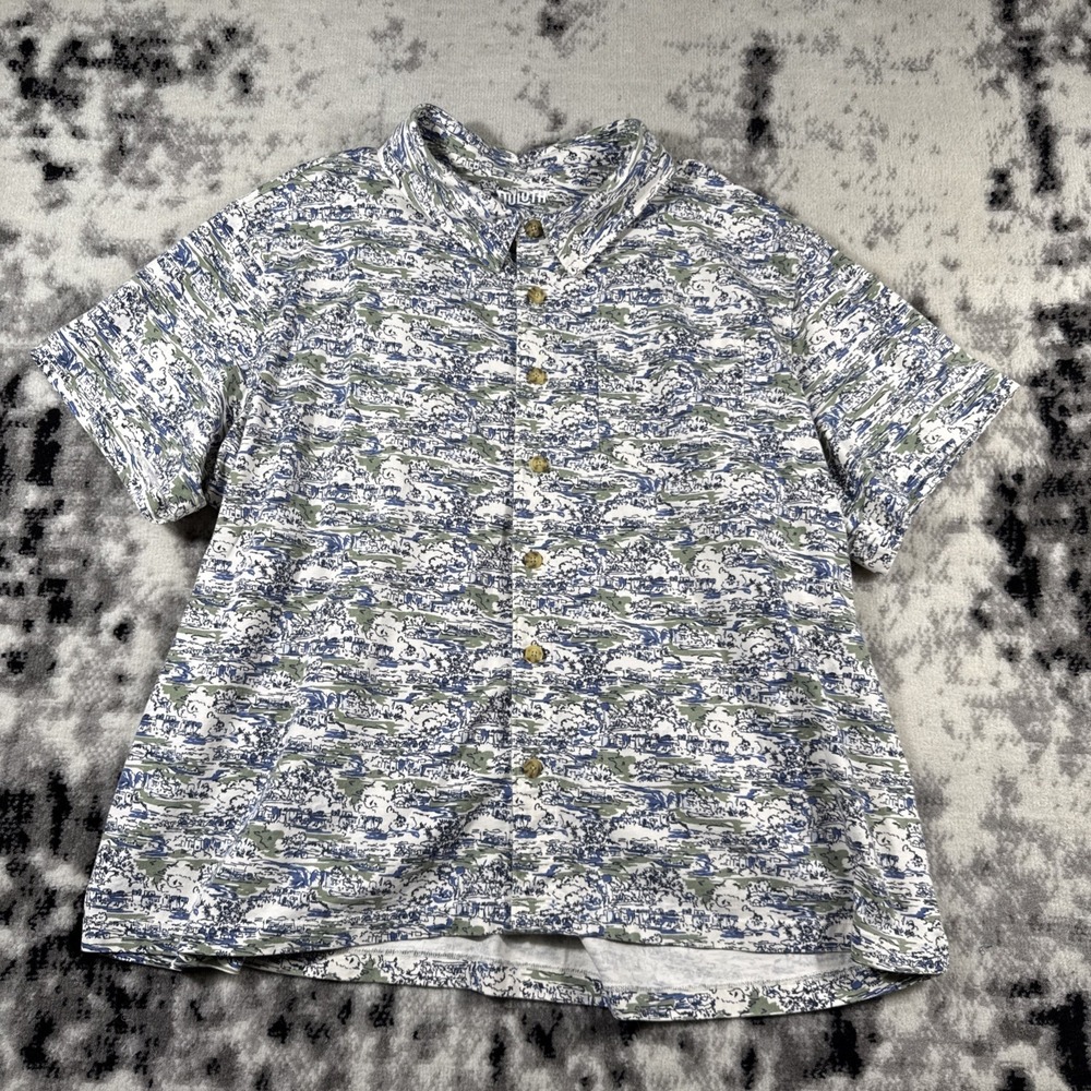 Duluth Trading Shirt Mens Size 3XL Un-Longtail T Short Sleeve Beach Print Preppy
